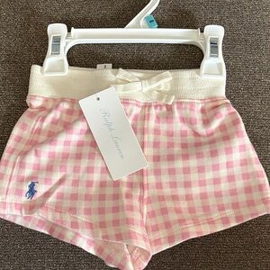 Ralph Lauren Pink and White Checkered Kids Shorts